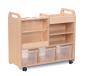 Preview: Natura Doppelseitiges Bastelregal auf Rollen, 3 Behälter