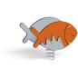 Preview: Federwippe Fisch, Metall-Bodenanker