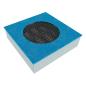 Preview: Trampolin Krater, grosses Quadrat - Matte schwarz, Kante blau