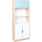 Preview: Hochschrank ohne Trennwand, H 201, mit offenem Fach- hellblau/weiss (Quadro 118-180°)