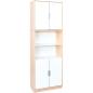 Preview: Hochschrank ohne Trennwand, H 238, mit offenem Fach, weiss (Quadro 119-180°)