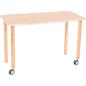 Preview: Mobiler Tisch Flexi, rechteckig, TH 76 cm - Buche