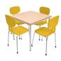 Preview: Set Nr. 53 - Gr. 5, Tisch MILA 80x80 mit Stühlen Colores, gelb, SH 43 cm