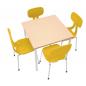 Preview: Set Nr. 53 - Gr. 5, Tisch MILA 80x80 mit Stühlen Colores, gelb, SH 43 cm