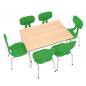Preview: Set Nr. 55 - Gr. 5, Tisch MILA 120x80 mit Stühlen Colores, grün, SH 43 cm