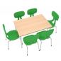Preview: Set Nr. 56 - Gr. 6, Tisch MILA 120x80 mit Stühlen Colores, grün, SH 46 cm