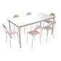 Preview: Set Nr. 59 - Gr. 4, Tisch MILA 160x80 mit Stühlen P, alufarben, SH 38 cm