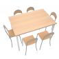 Preview: Set Nr. 64 - Gr. 4, Tisch MILA 120x80 mit Stühlen P, alufarben, SH 38 cm