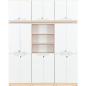 Preview: Schrankwand, T 48, 3-reihig - Ahorn, Türen weiss (Grande 44)