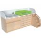 Preview: Wickelkommoden-Landschaft 4, T 75 cm, mit Badewanne, Wickelauflage hellgrün