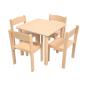 Preview: Set Nr. 156 - Gr. 2, Tisch Flexi 60x60 cm, HPL Buche, mit Stühlen Philip, SH 31 cm