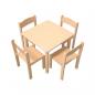 Preview: Set Nr. 156 - Gr. 2, Tisch Flexi 60x60 cm, HPL Buche, mit Stühlen Philip, SH 31 cm