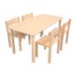 Preview: Set Nr. 157 - Gr. 3, Tisch Flexi 120x60 cm, HPL Buche, mit Stühlen Philip, SH 35 cm