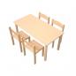 Preview: Set Nr. 157 - Gr. 3, Tisch Flexi 120x60 cm, HPL Buche, mit Stühlen Philip, SH 35 cm