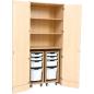 Preview: Flexi Garagenschrank mit 2 Rollregalen und Behältern, abschliessbar
