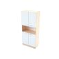 Preview: Hochschrank, H 187, T 38 - Ahorn, Türen weiss (Grande 90)