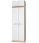 Preview: Regalwand, T 48, H 269, 1-reihig - Ahorn, Türen weiss (Grande 112)