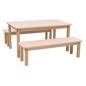 Preview: Set Nr. 260 - Gr. 3, Tisch Klassik, (120 x 80 cm, Ahorn), mit Sitzbänken SH 35 cm