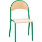 Preview: Stuhl P 5, Sitzhöhe 43 cm, für Tischhöhe 70 cm - grün - Buche
