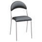 Preview: Stuhl P, Textil gepolstert, Sitzhöhe 46 cm - alufarben - grau