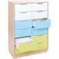 Preview: Schrank L mit 12 schmalen Schubladen, B 79, Ahorn (Quadro 80)