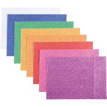Glitterpapier, 8 Farben