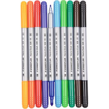 Duo-Faserstifte, 10 Farben