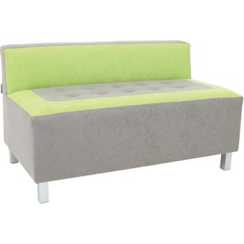 Sofa Premium, gerade, grau/grün