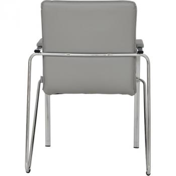 Stuhl Samba 4L, grau, mit Kunstlederarmlehne