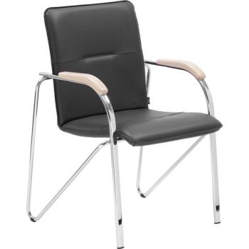 Stuhl Samba 4L, schwarz, mit Holzarmlehnen