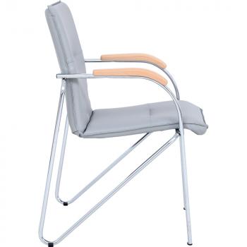 Stuhl Samba 4L, grau, mit Holzarmlehnen