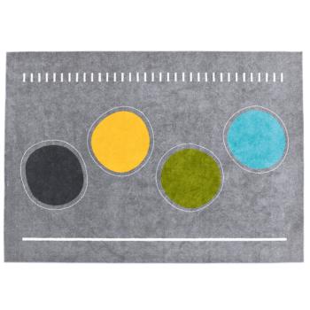 Teppich mit Kreisen, grau 3 x 4
