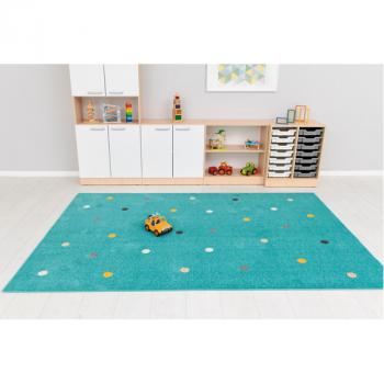 Teppich Türkis mit Punkten 2 x 3 m