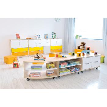 Quadro - Schrank S ohne Mittelwand, mit 1 Einlegeboden, B 79 - auf Rollen