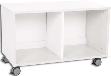 Quadro - Schrank S für 4 schmale Schubladen, B 79, weiss - auf Rollen