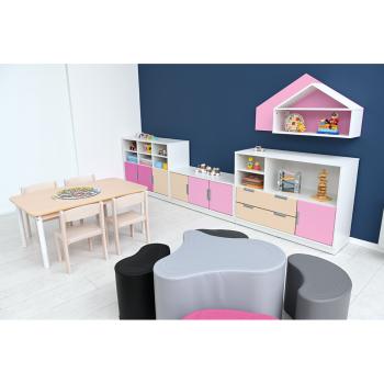 Quadro - Schrank S für 6 schmale Schubladen, B 116, weiss - auf Sockel