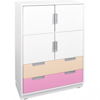 Quadro - Schrank L ohne Mittelwand, mit 2 Einlegeböden, B 79, weiss - auf Sockel
