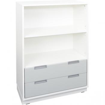Quadro - Schrank L ohne Mittelwand, mit 2 Einlegeböden, B 79, weiss - auf Sockel