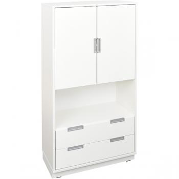Quadro - Schrank XL ohne Mittelwand, mit 3 Einlegeböden, B 79, weiss - auf Sockel