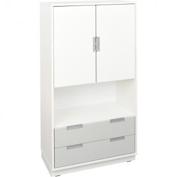 Quadro - Schrank XL ohne Mittelwand, mit 3 Einlegeböden, B 79, weiss - auf Sockel