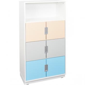 Quadro - Schrank XL ohne Mittelwand, mit 3 Einlegeböden, B 79, weiss - auf Sockel