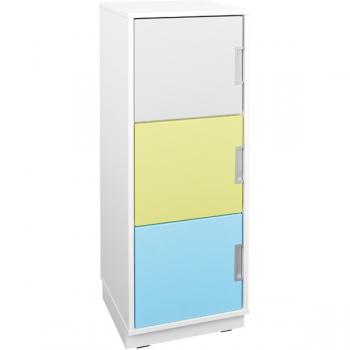 Quadro - Schmaler Schrank L mit 2 Einlegeböden, ohne Trennwand, B 42 - weiss