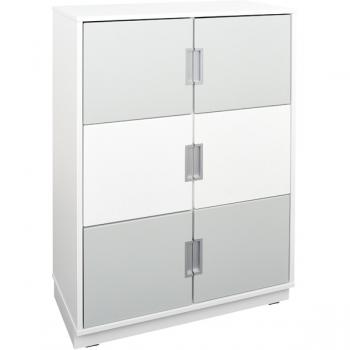 Quadro - Schrank L mit 1 Mittelwand und 2x2 Einlegeböden, B 79, weiss