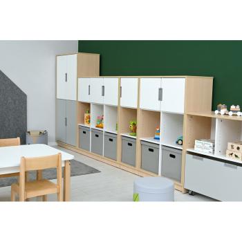 Quadro - Schrank L mit 1 Mittelwand und 2x2 Einlegeböden, B 79
