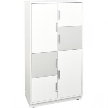 Quadro - Schrank XL mit 1 Trennwand und 3x2 Einlegeböden, B 79, weiss