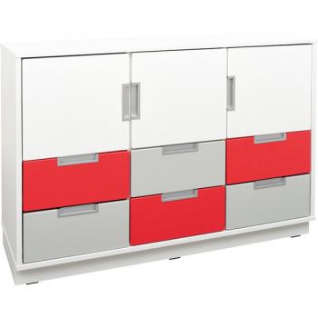 Quadro - Schrank M mit 2 Mittelwänden und 1x3 Einlegeböden, B 116, weiss