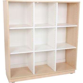 Quadro - Schrank L mit 2 Mittelwänden und 2x3 Einlegeböden, B 116, Ahorn