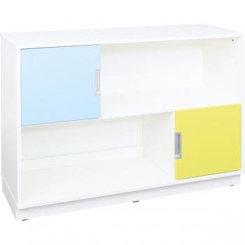Quadro - Asymmetrischer Schrank M für breite Schubladen, B 116, weiss
