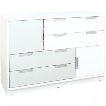 Quadro - Asymmetrischer Schrank M für breite Schubladen, B 116, weiss