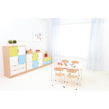 Quadro - Kombischrank L für 2 breite Schubladen, B 79, Ahorn